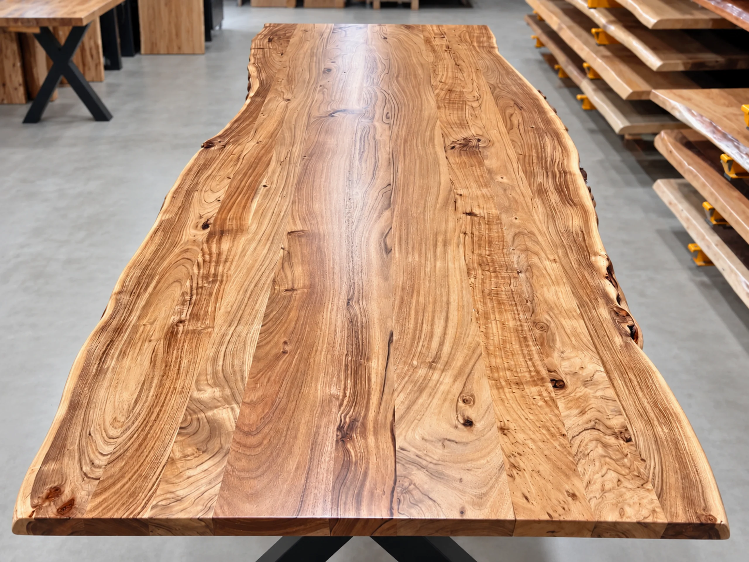 Un plateau de table en acacia massif