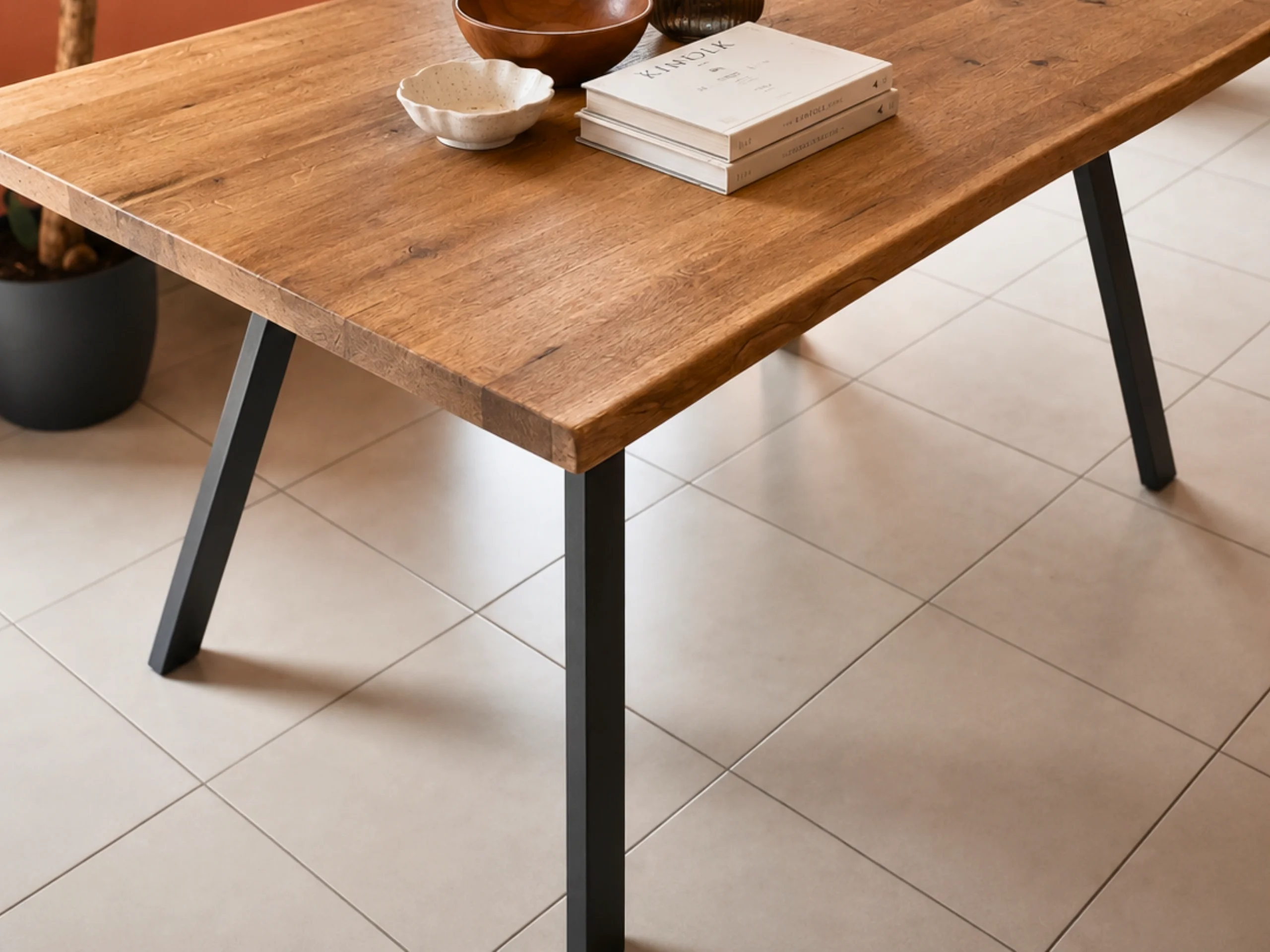 Un pied de table noir