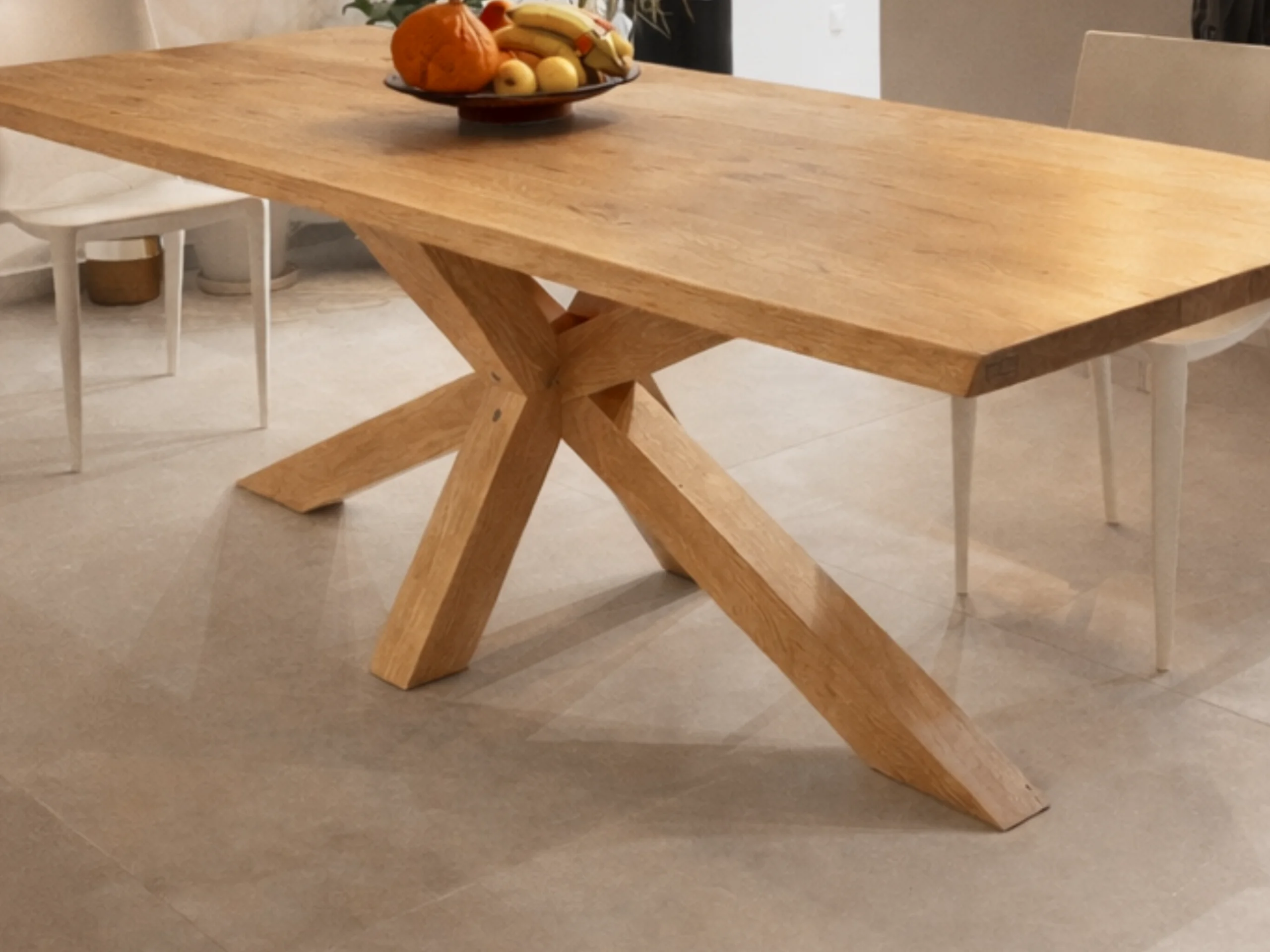 Un pied en chêne massif dans un salon