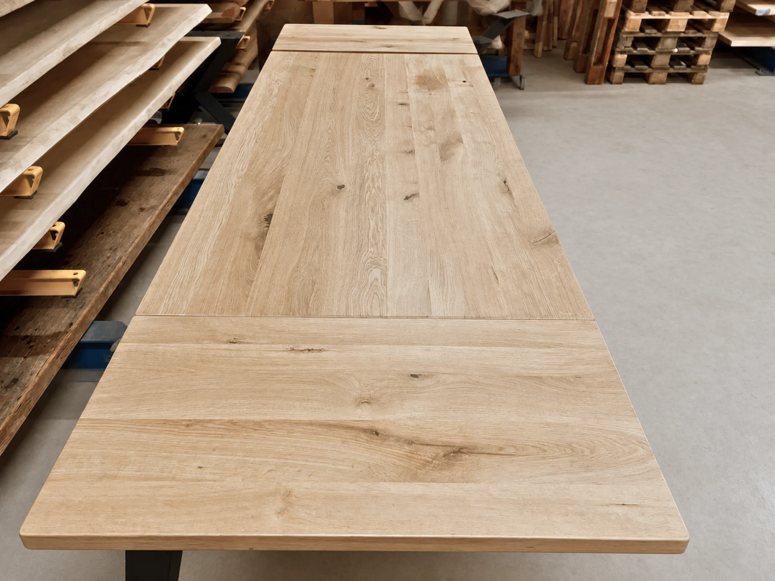 Une rallonge de table en chêne massif