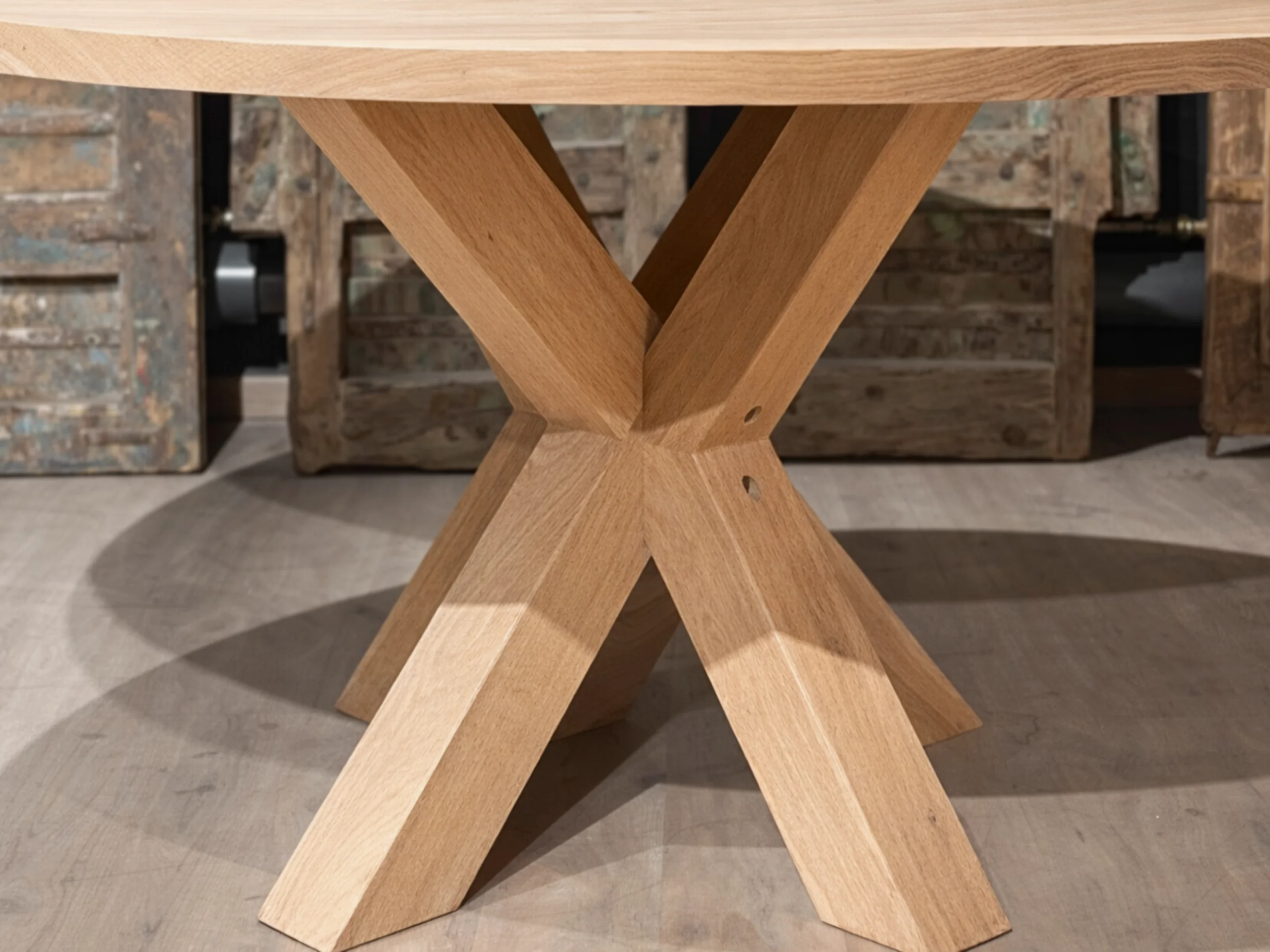 Un pied en bois pour table ronde