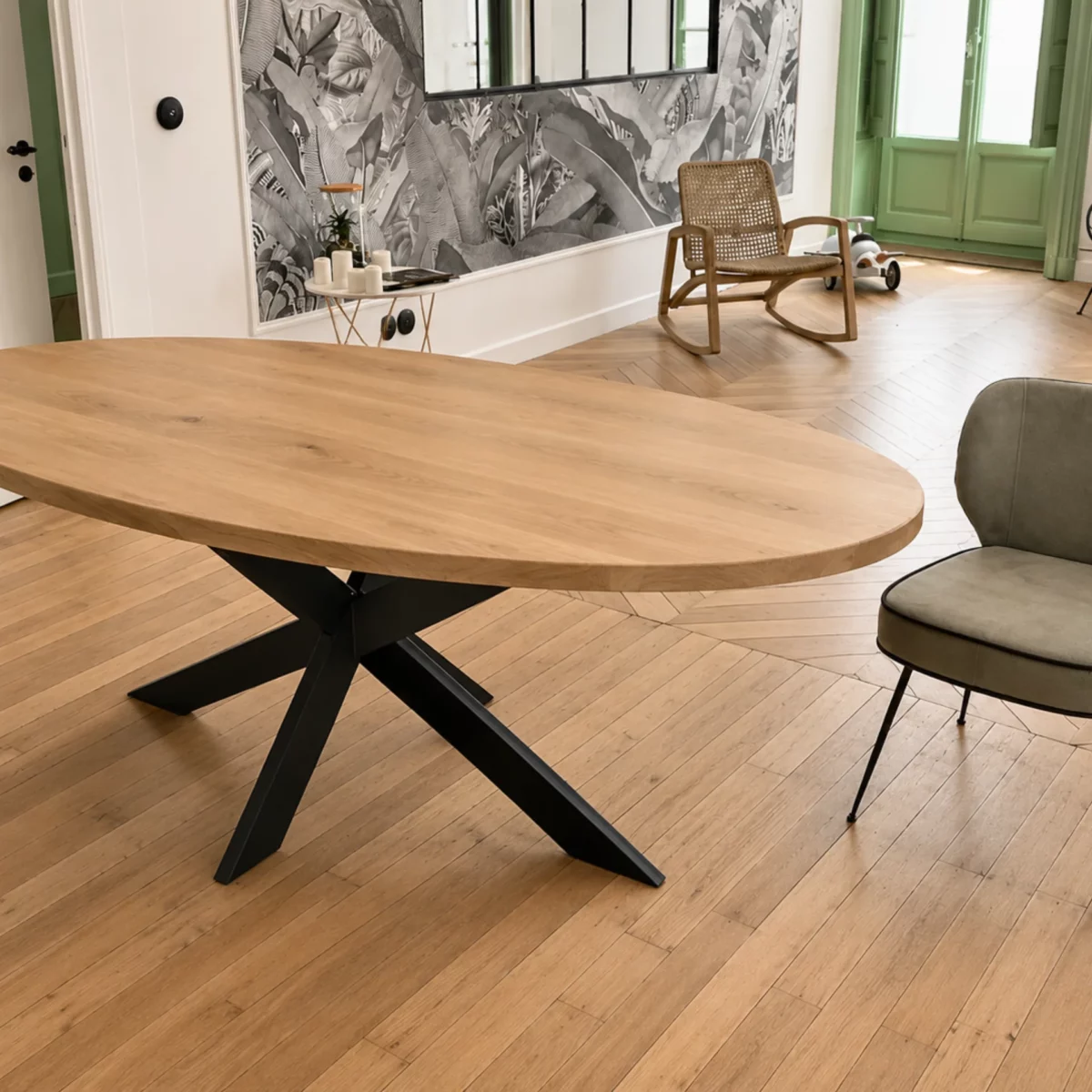 un plateau pour table en bois massif