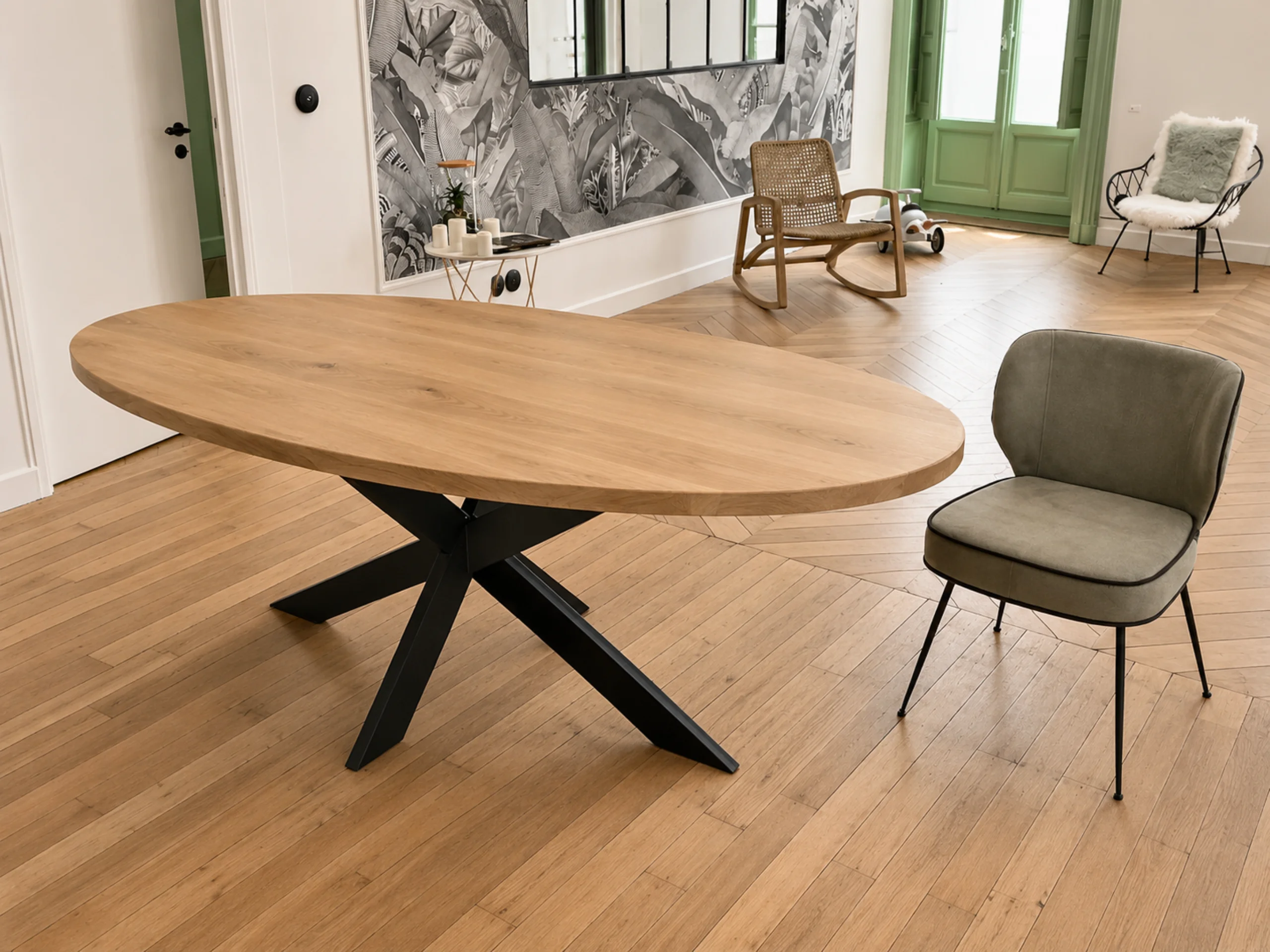 un plateau pour table en bois massif